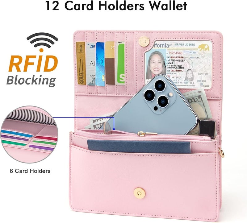 Nuoku Crossbody Bag for Women Cellphone Little Purse with Credit Card Slots Lightweight Leather Wristlet Wallet | Cellphone, Little Purse, Lightweight - Image 3